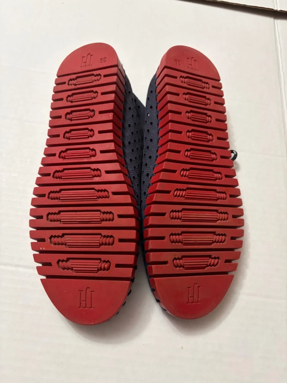Ilse Jacobsen Tulip Tie Flats Navy Red Perforated Lace Up Comfort EU 39 US 8.5-9 - Picture 6 of 12